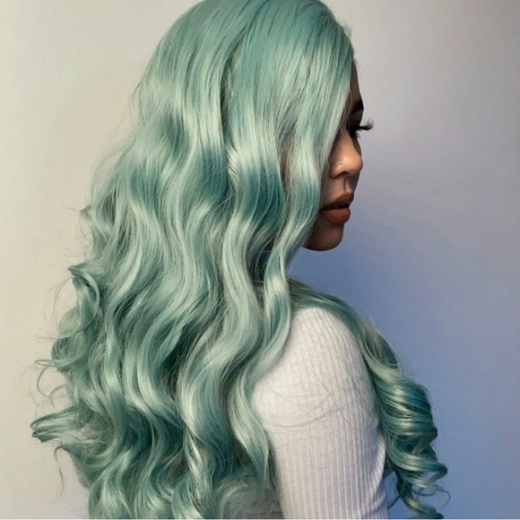 22” Mint Green Lace Front Wig NEW